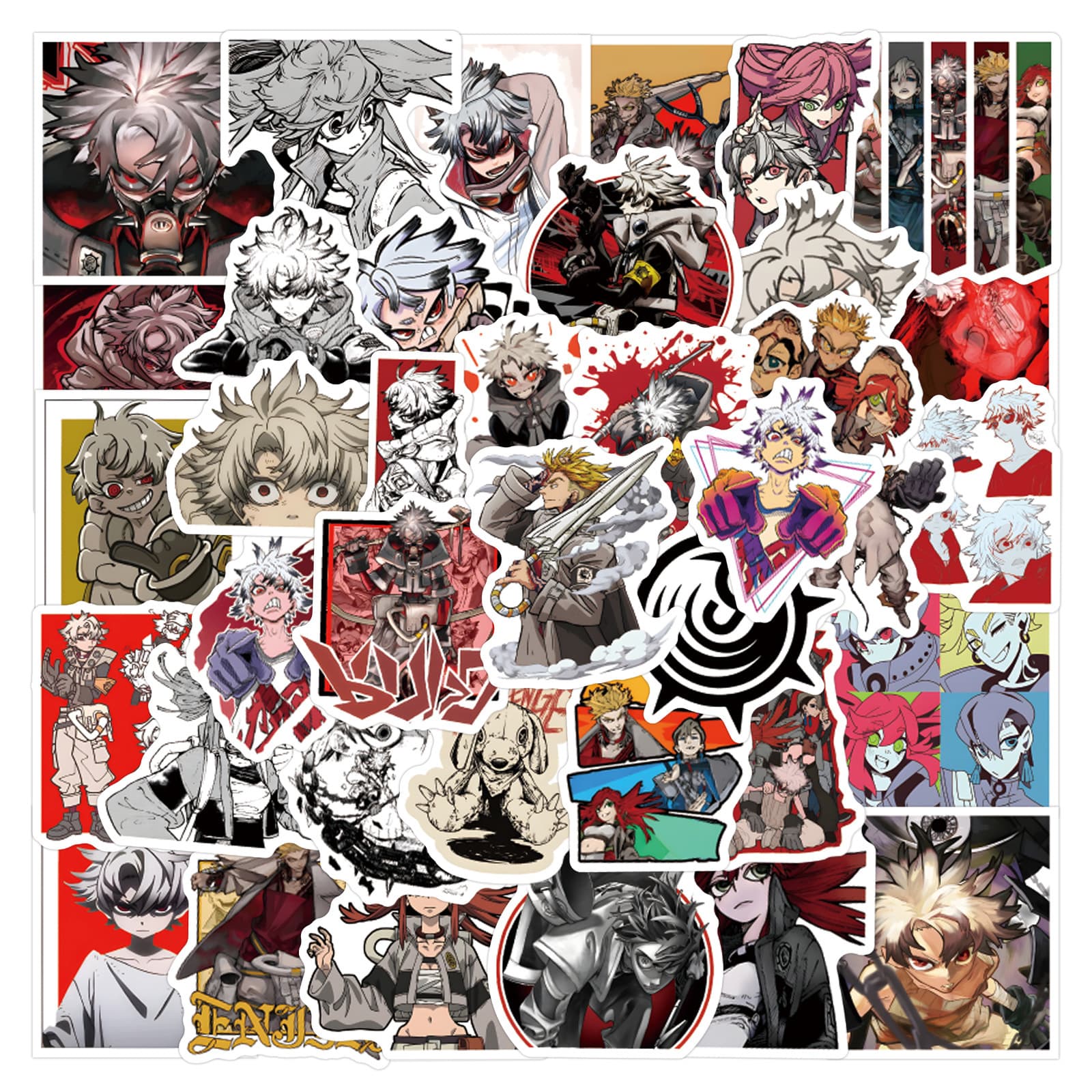60 new anime click-click stickers Abyss War Ghost Waterproof Stickers Luther GACHIAKUTA