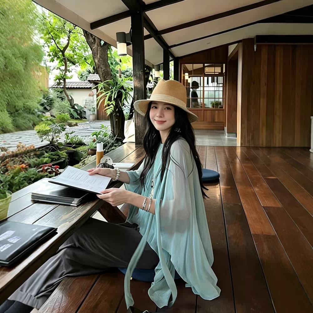 Goddess Vacation Dress! Embodied Atmosphere! Silk Irregular Ruffle Shirt and Skirt Set for Women