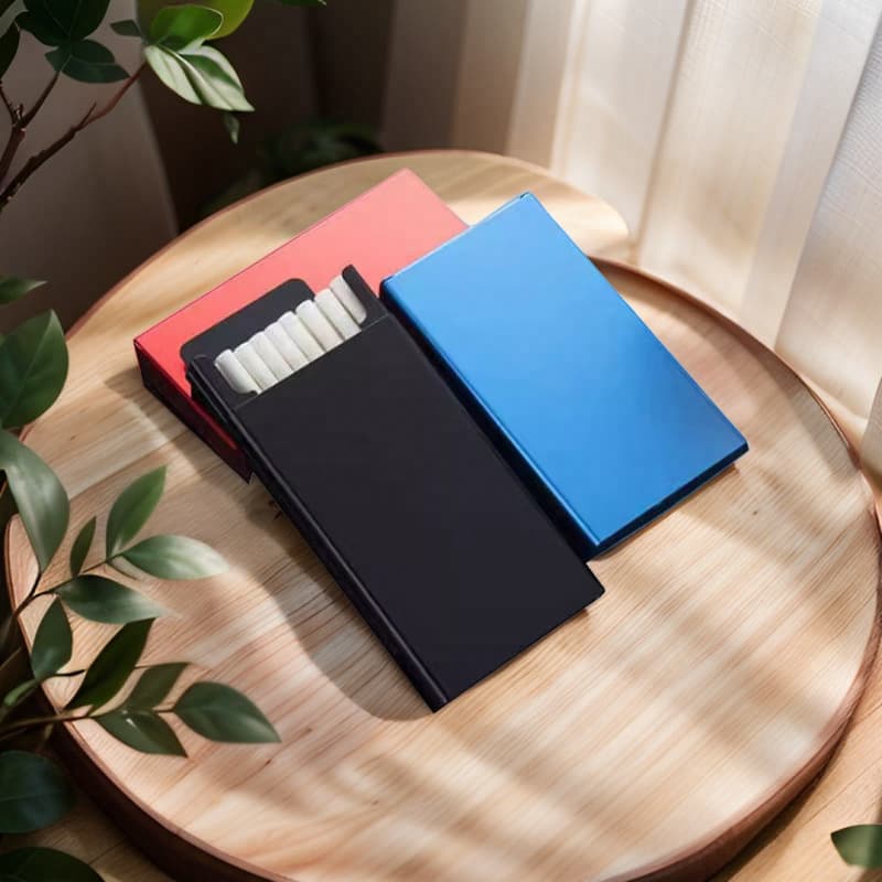 20-count aluminum alloy extended slim cigarette case, portable unisex ultra-thin pressure-resistant moisture-proof pull-down pop-top