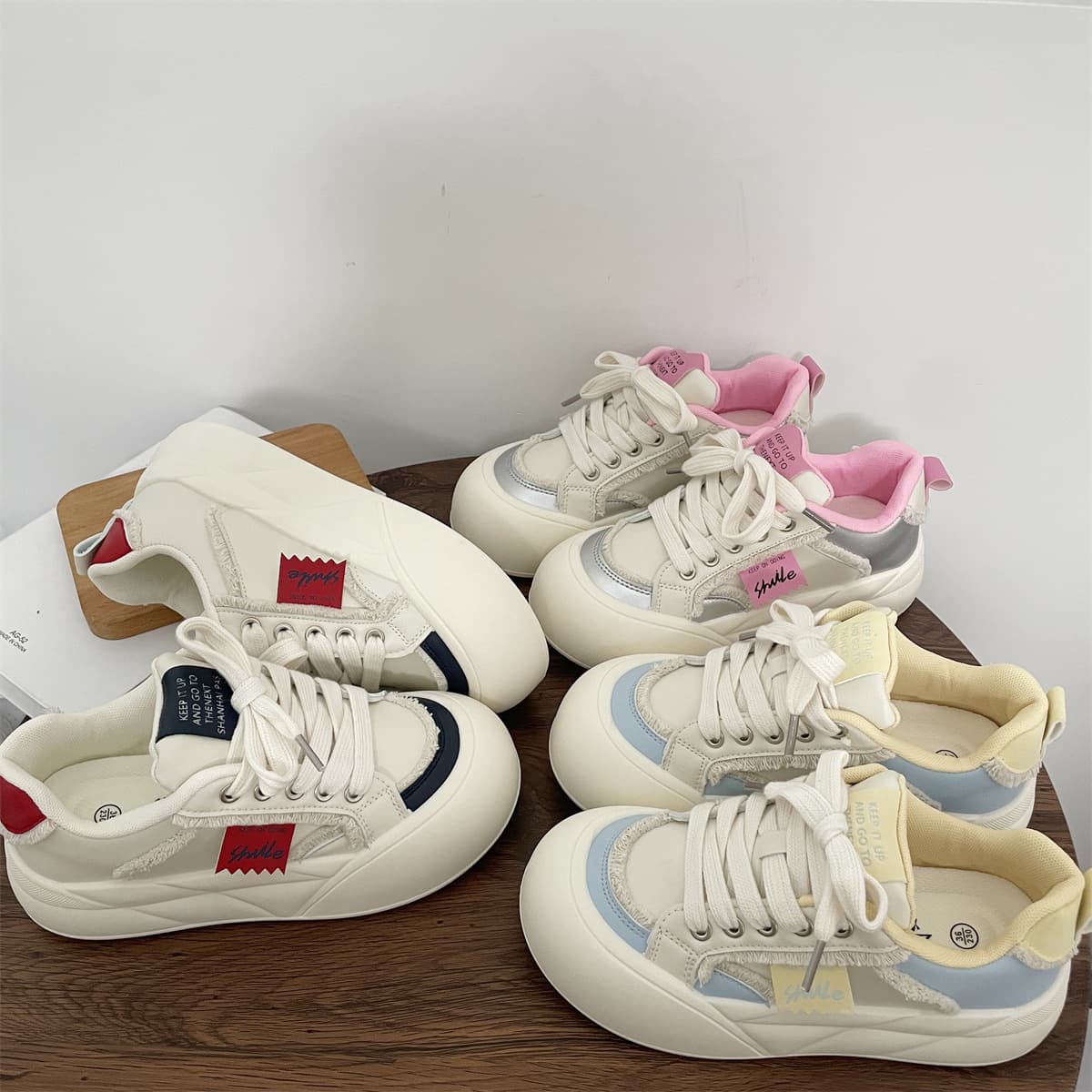 Women's loafers, trendy Instagram brand, platform, lightweight, soft sole, autumn oversized shoes, leather white sneakers, skate shoes.