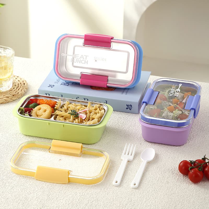 Dopamine Lunch Box 304 Stainless Steel Divided Bento Box Meal Prep Container for Students Kids Office Workers Light Food Box
