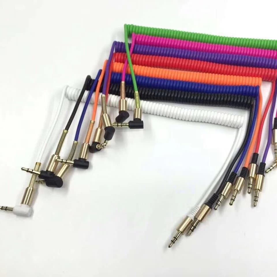 3.5 Spring Line 3.5mm Audio Right Angle Cable Male-to-Male Retractable Audio Cable Car Cable