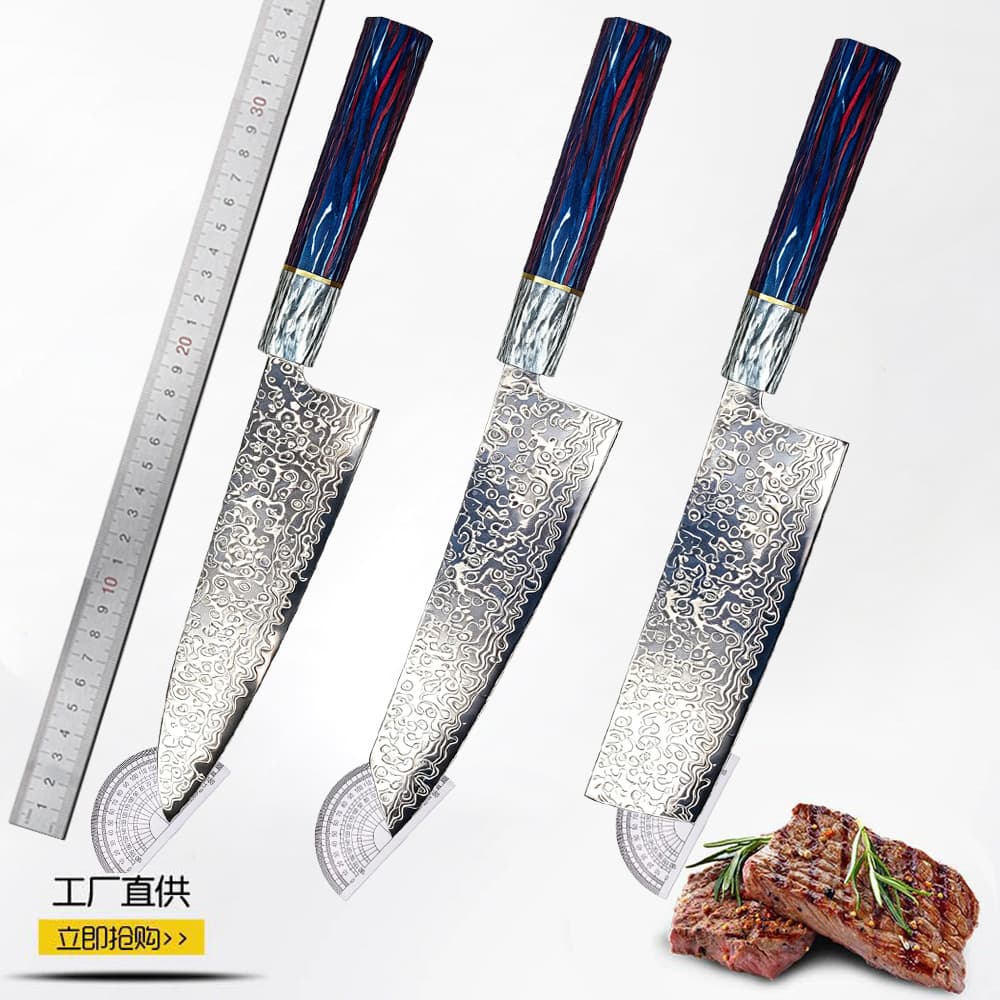 Damascus Western Food Knife Chef's Knife Fruit Knife Kitchen Knife Western Kitchen Knife Chef's Knife Steak Knife Special Steak Knife
