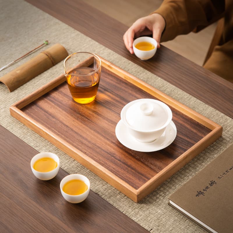 Wooden Tray Tea Set Modern Chinese Small Tea Tray Home Hotel Serving Tray Storage Tray Light Luxury Style
