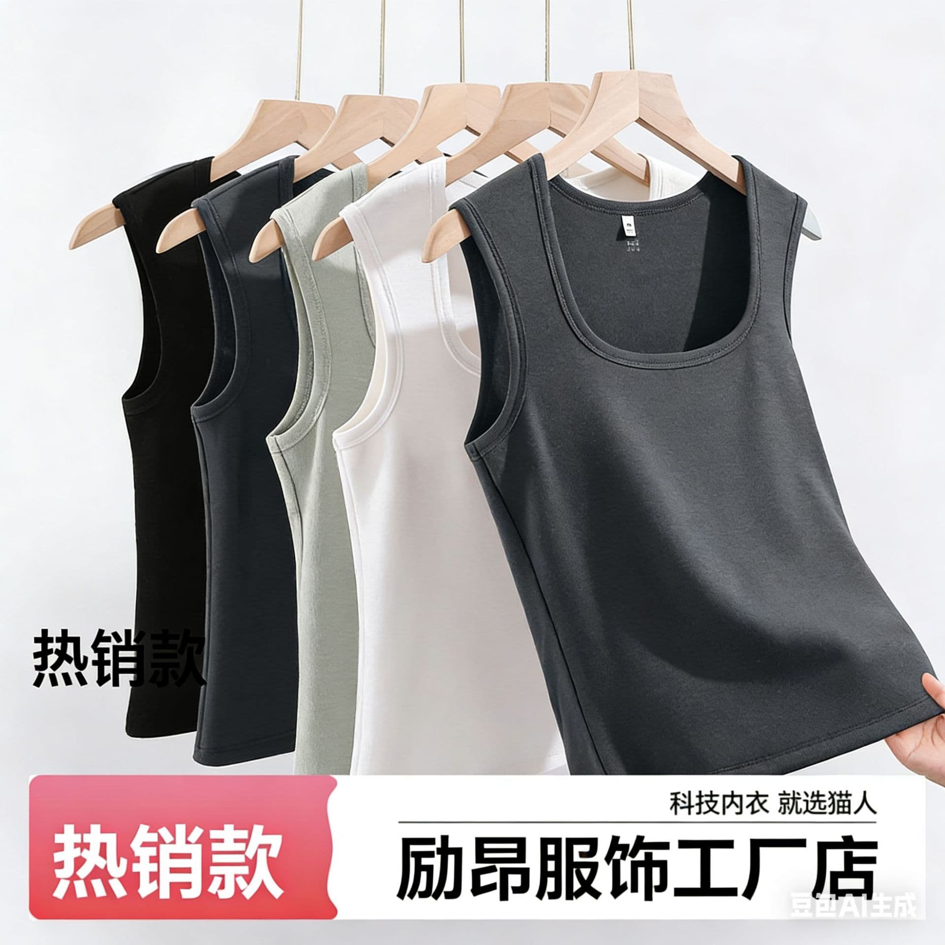 92% pure cotton camisole for women, summer style, thin back, square neck, sleeveless, sports base layer, can be worn as outerwear.