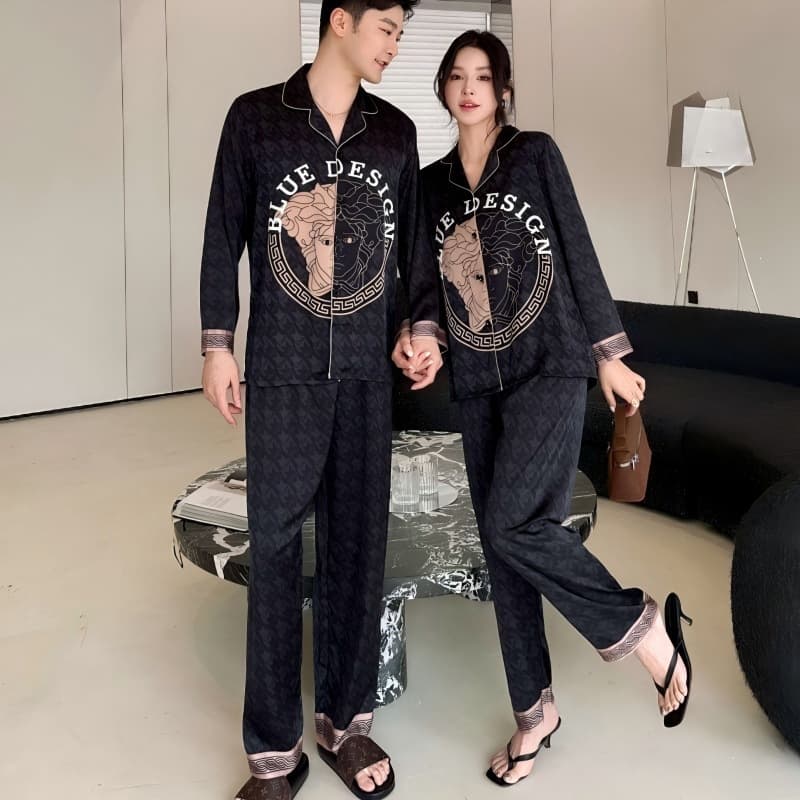 Men's Ice Silk Pajamas Summer Thin Style Live Stream Thin FSZ Trendy Brand Light Luxury Couple Pajamas