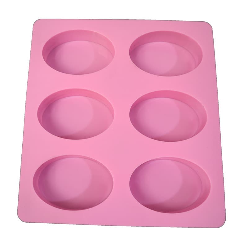 In Stock Wholesale 6-Piece Oval Silicone Handmade Soap Mold (No Pattern) Silicone Cake Mold Oval Aromatherapy Mold