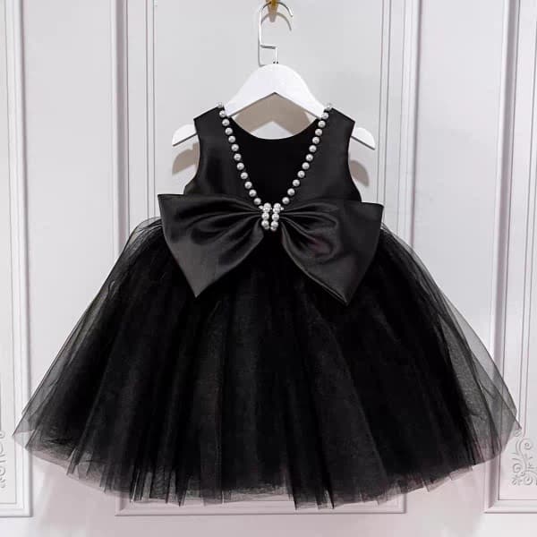 Children's catwalk dress 2026 new black satin temperament piano violin performance clothing manufacturer wholesale