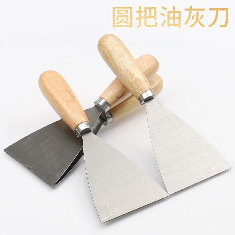 Factory Wholesale Standard Wood Handle Putty Knife Paint Tool Cleaning Scraper Straight Putty Knife Spatula