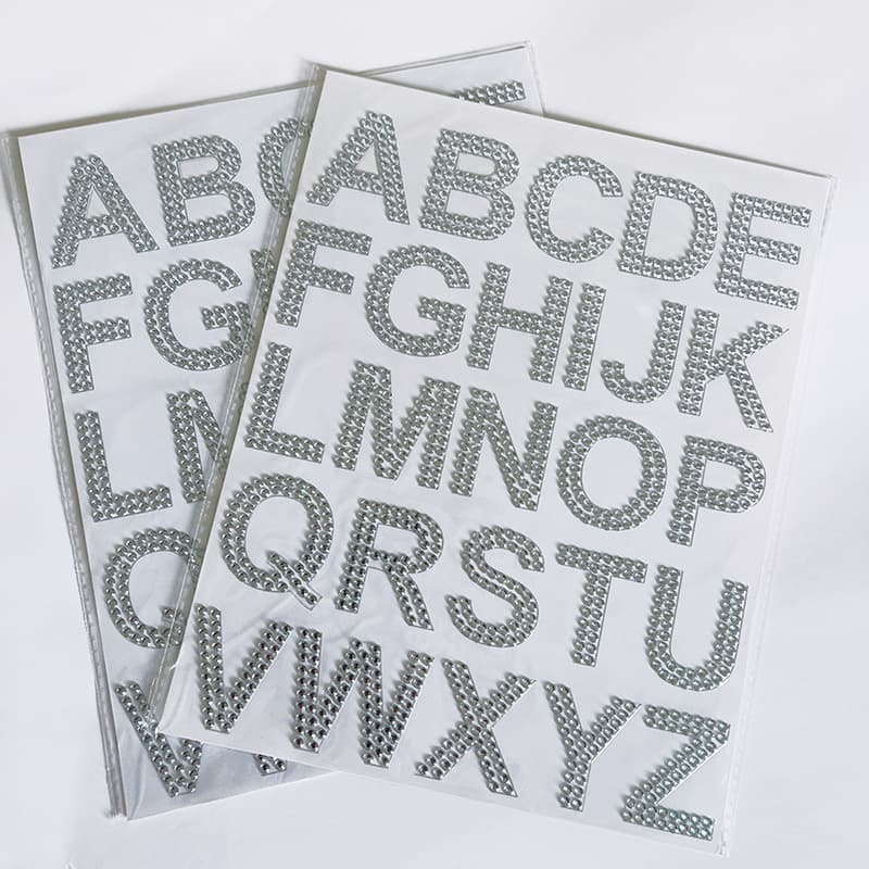 Cross-Border Flash Diamond 5cm Letter Diamond Sticker Abc Digital Diamond Sticker Uppercase English Letter Gemstone Sticker