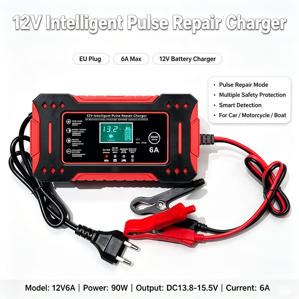 Cross-border 12V 6A Battery Charger Car Battery Charger Motorcycle Battery Lead-Acid Battery Charger