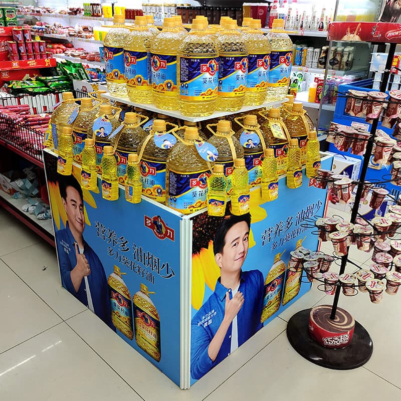 Iron new style Didui Duitou supermarket promotion table display showcase shopping mall folding promotional float shelf advertising table