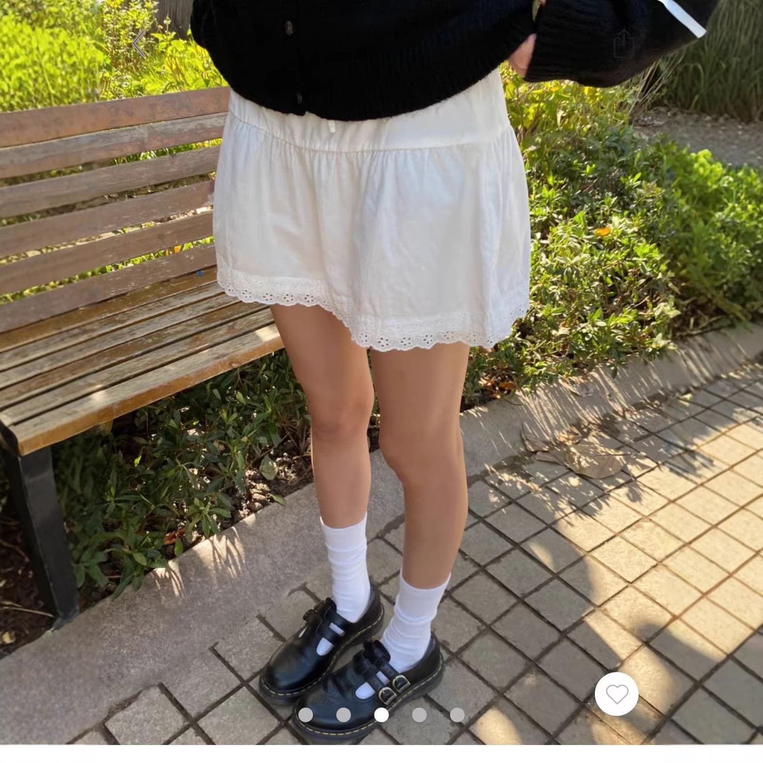 BM Style New White Lace Trim Patchwork Skirt for Women BM High Waist Drawstring Tie Short Skirt izzy skirt