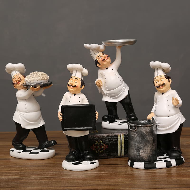 Food Photography Kitchen Chef Miniature Figurine Western Dining Table Restaurant Buffet Counter Creative Decoration