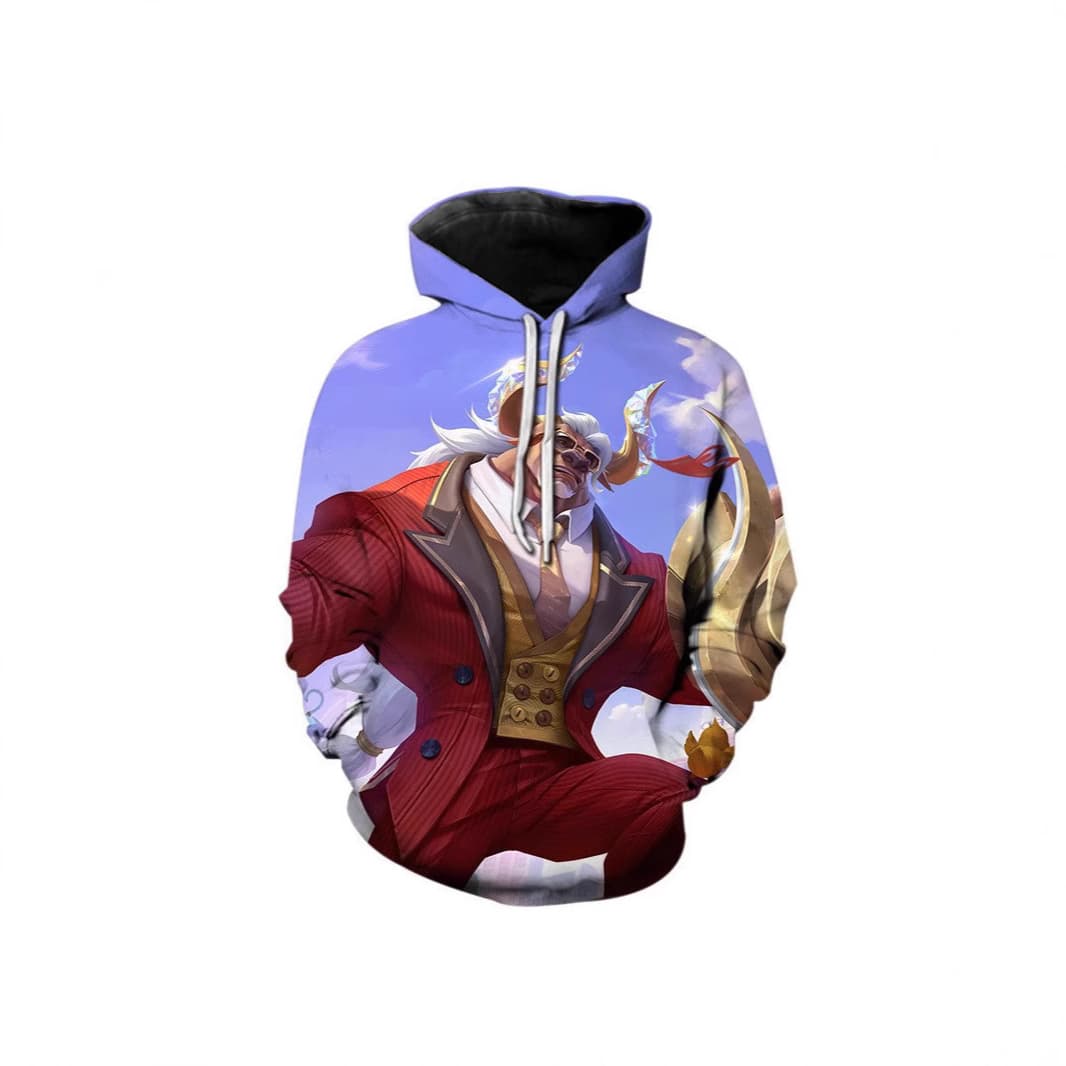 Autumn/Winter Spring Cross-border New European and American Style 3D Digital King Glory Hoodie Fashion Casual Sweatshirt