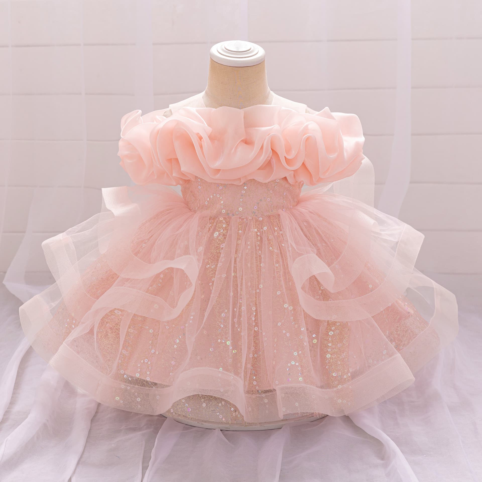 Children's Tulle Princess Dress Baby Girl Birthday Wedding Dress Baby Dress Princess Style