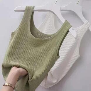 80-200 lbs Ribbed Strap Tank Top for Women, Plus Size, Slim Fit, Outerwear or Inner Layer, Sleeveless, Thin, Factory Direct