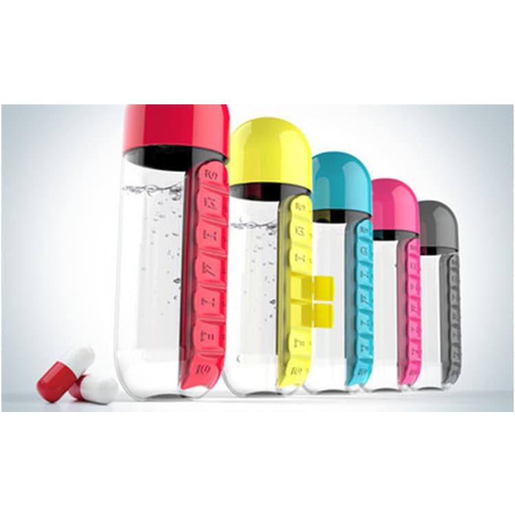 Tritan Creative Pill Box Water Cup with Seven-Day Water Cup, Pill Box Cup, Capsule Cup, Pill Cup, Customizable with Logo, 700ml
