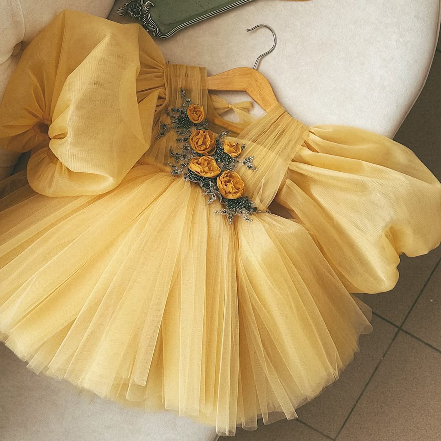 Flower Girl Wedding Dress Tutu Skirt Children's Princess Dress Fashionable Girl Birthday Party Performance Dress Summer