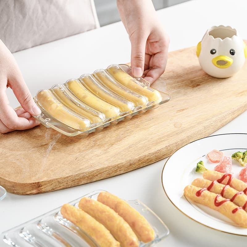 Harmony Living Glass Heat-Resistant High-Temperature Steaming Baby Sausage Mold for Infant and Child Finger Food Meat Sticks