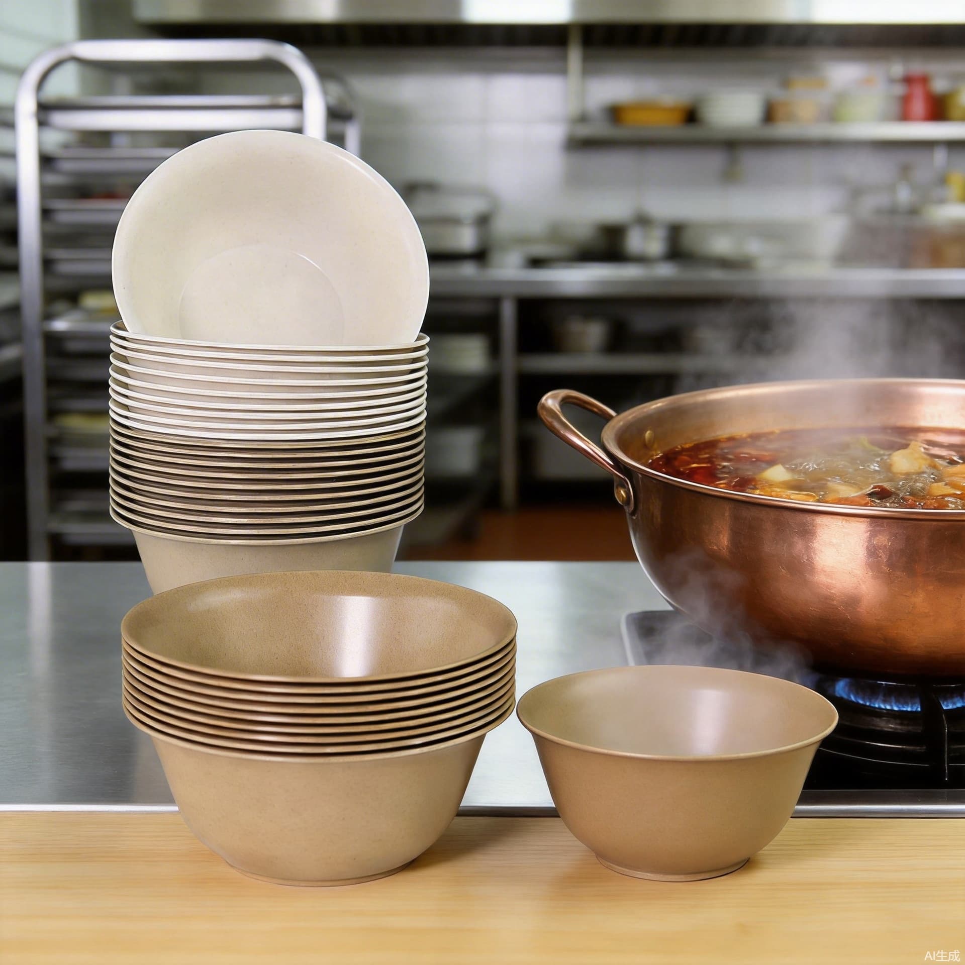 Hard Plastic Tableware Bowl Thickened Rice Bowl Large Soup Bowl Hot Pot Wedding Banquet Disposable Tableware Wholesale