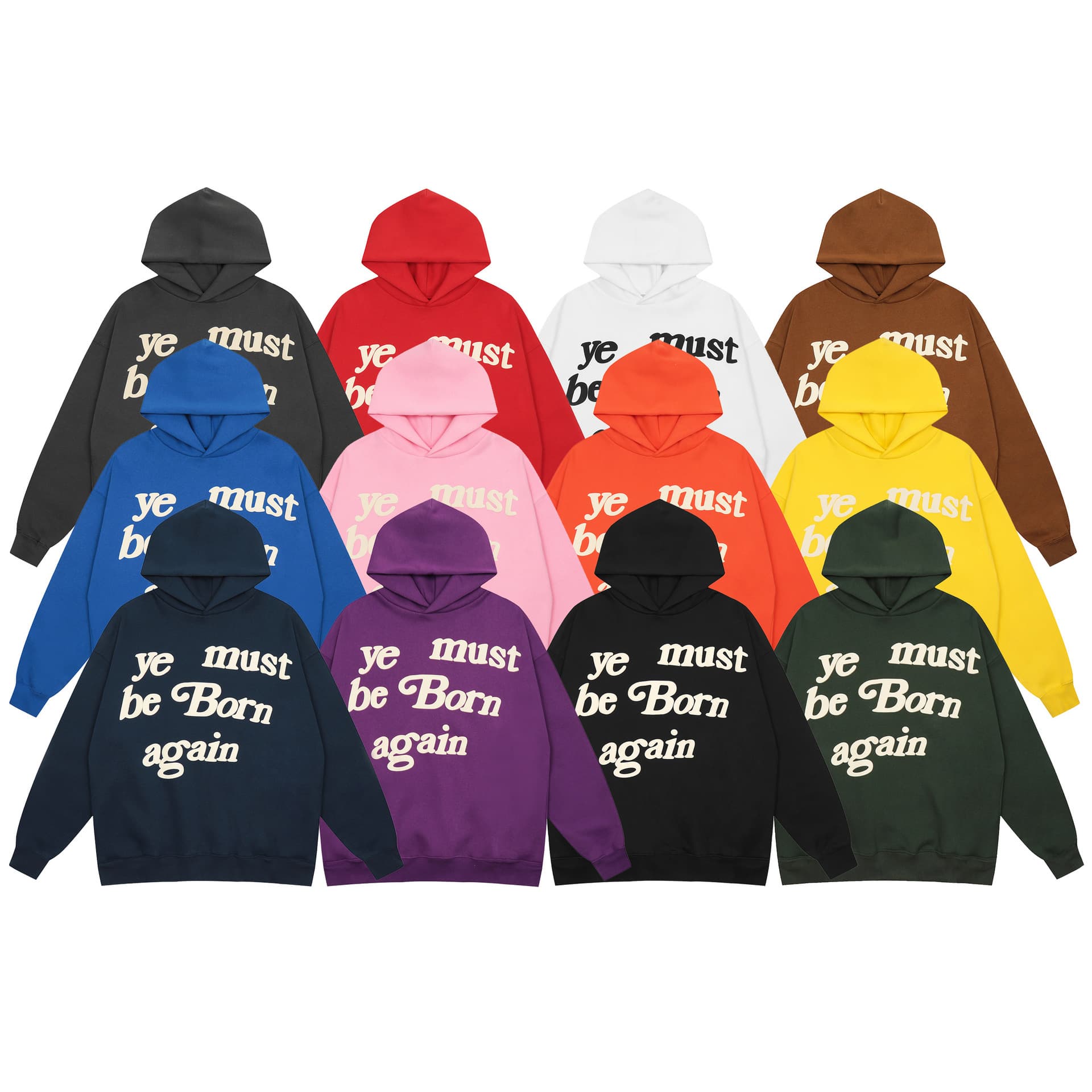 2023 Autumn/Winter New CPFM Reborn MUST BE BORN Foam Print Sweatshirt Unisex Couple Streetwear Hoodie