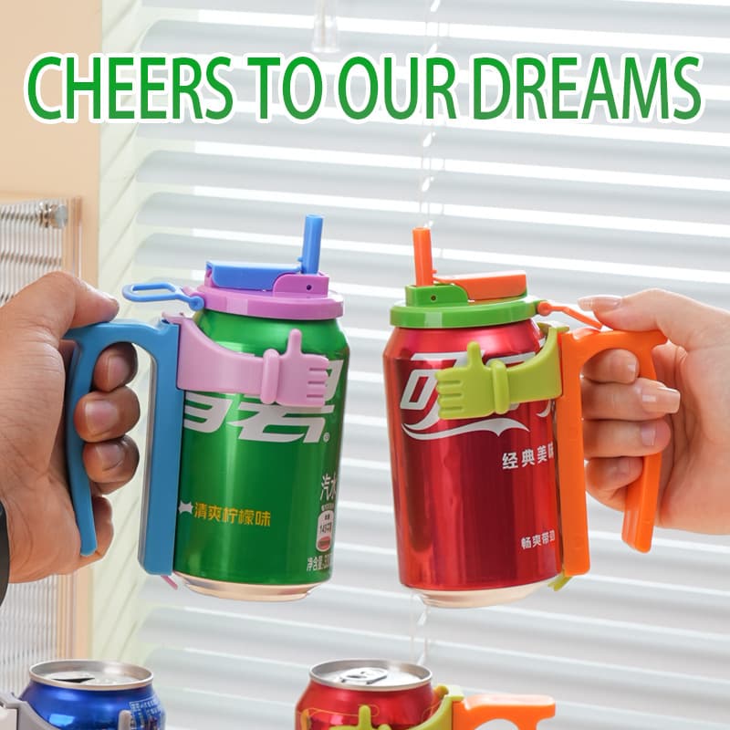 Cross-border New Product Soda Can Lids and Holders with Spill-Proof Lid and Straw Can Holder