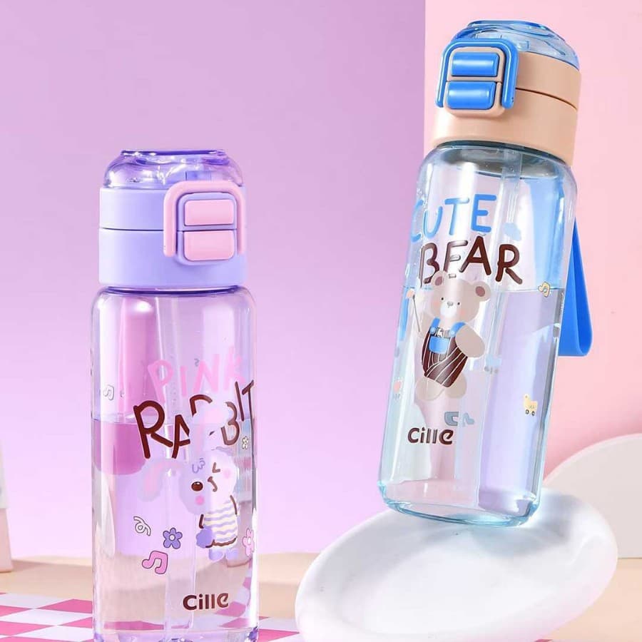 High-Aesthetic Plastic Portable Straw Dual-Drink Cup for Kids, Boys and Girls, Qimeng Paradise