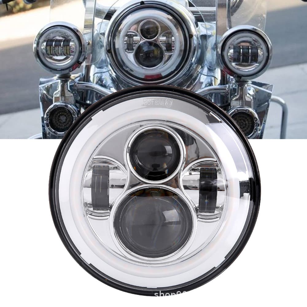 Harley 7-inch 4-bulb 60W Headlight Motorcycle Front Light Fog Light Road Glide CVO Street Glide Road King Modification