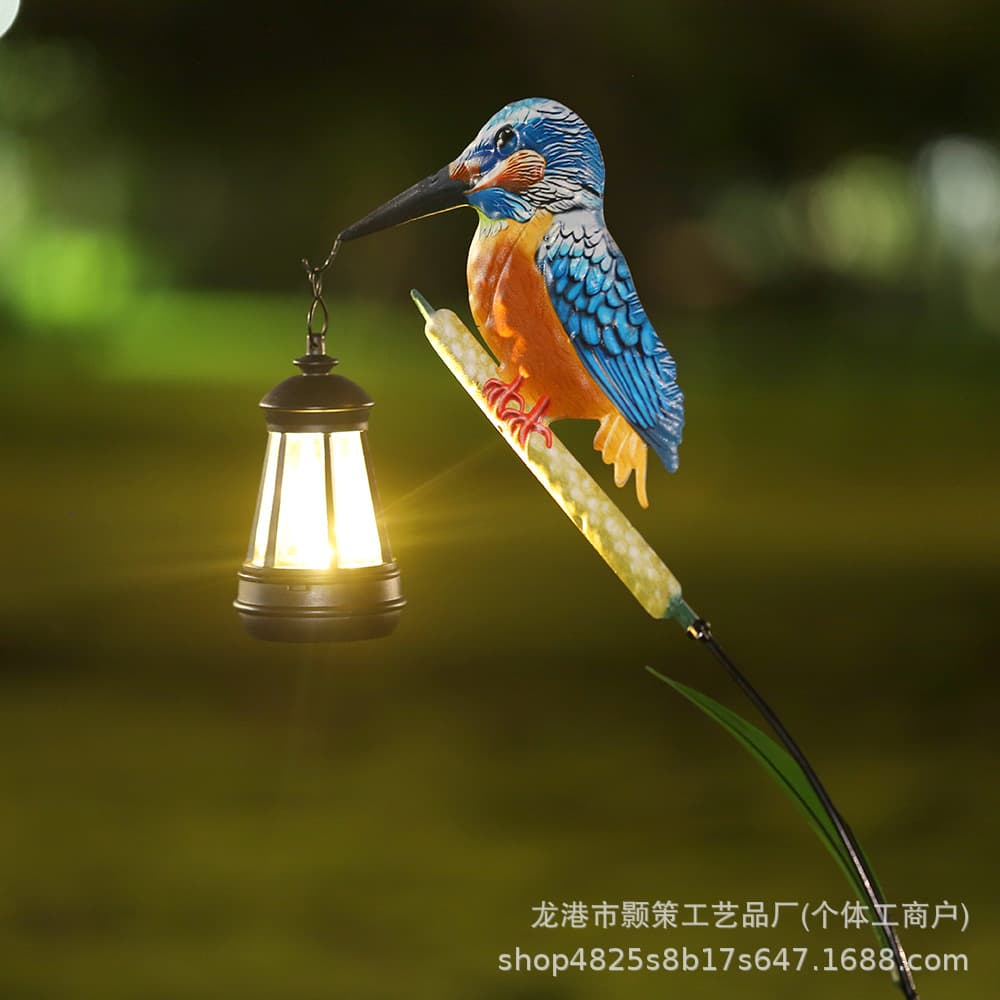Creative New Solar Bird Lantern Outdoor Landscape Light Garden Patio Lawn Decoration Iron Art Craft