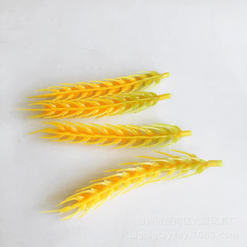10cm Long Simulation Golden Wheat Ear Plastic Rice Fake Flower Sand Tray Plant Crop Modeling Accessories