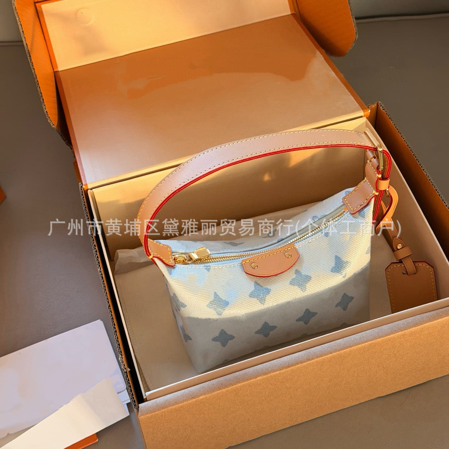 Donkey House 2026 New Light Blue Denim Canvas Lunch Box Bag Vintage Underarm Yuanbao Bag Handbag Shoulder Bag for Women