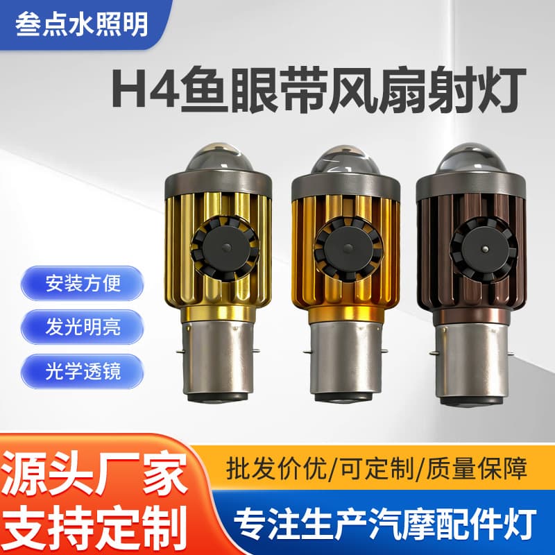Motorcycle LED Light Bulb, Electric Vehicle Lamp, Dual-Prong LED Bulb, Super Bright 100W, High/Low Beam Integrated, 12V