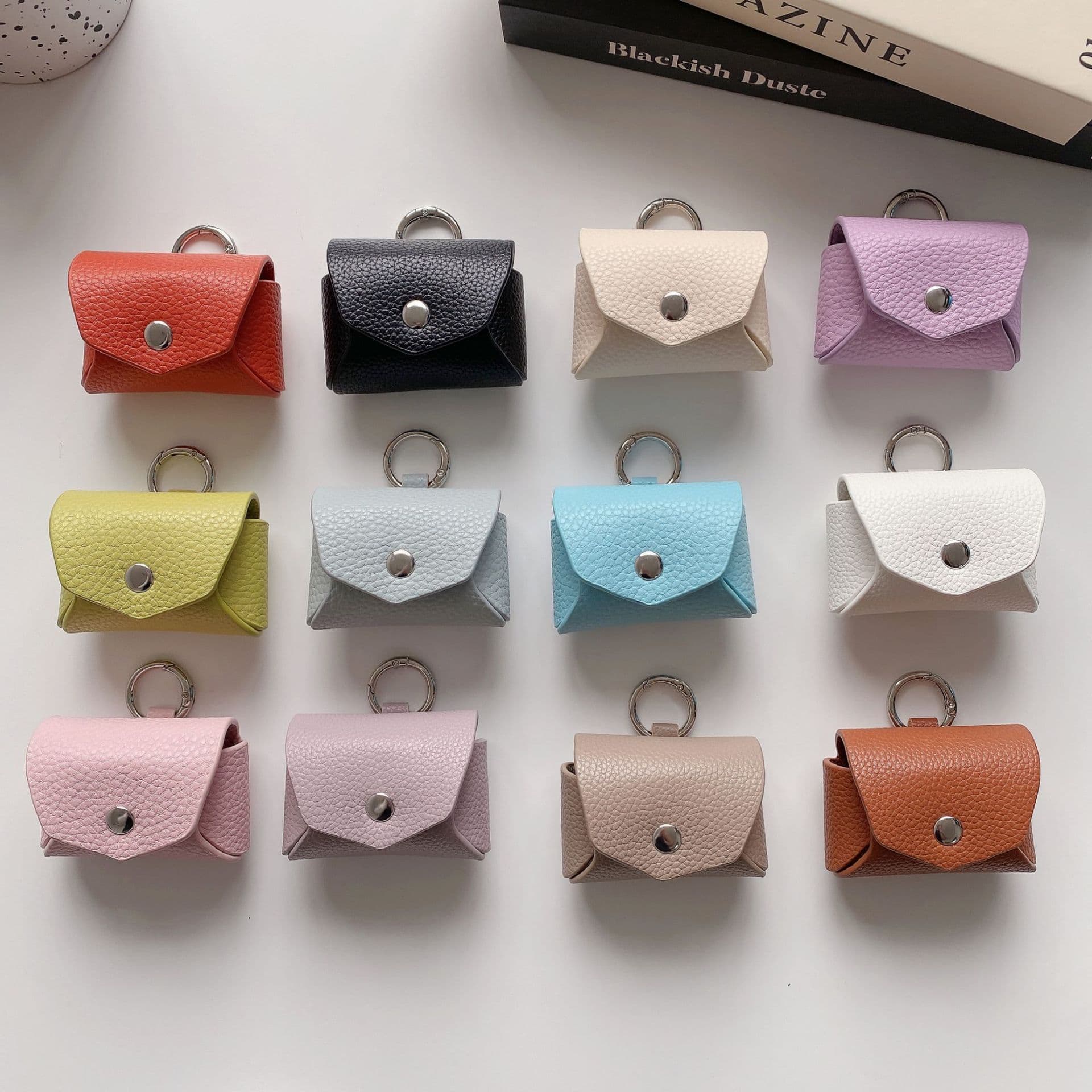 Cross-border Lychee Pattern Mini Bag Earphone Case for Apple AirPods Pro 3, Luxury Apple Bluetooth Earphone Cover