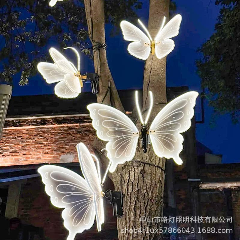 Dynamic Butterfly Light Glowing Garden Light Decorative Atmosphere Light Park Lighting Modeling Light Solar Outdoor Landscape Light