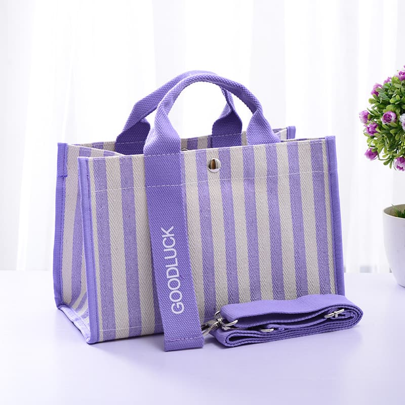 Manufacturer's portable crossbody bag, shoulder bag, handbag, waterproof coated canvas bag, ins bag stripe, women's bag