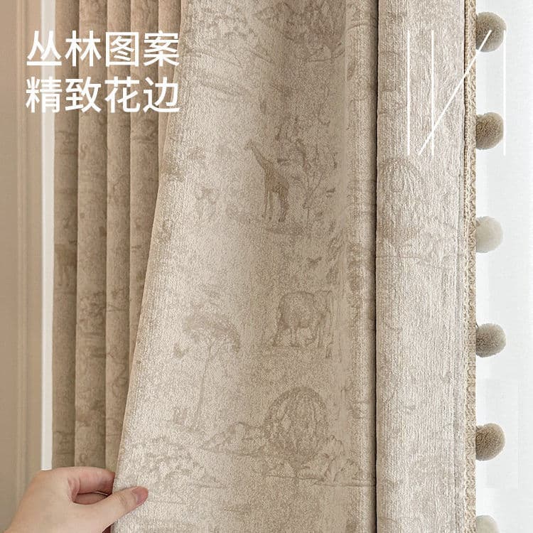 2026 New Jungle Adventure Curtain Fabric, Roman Shade for Kids' Room Bedroom, Chenille Blackout Curtain, Premium Living Room