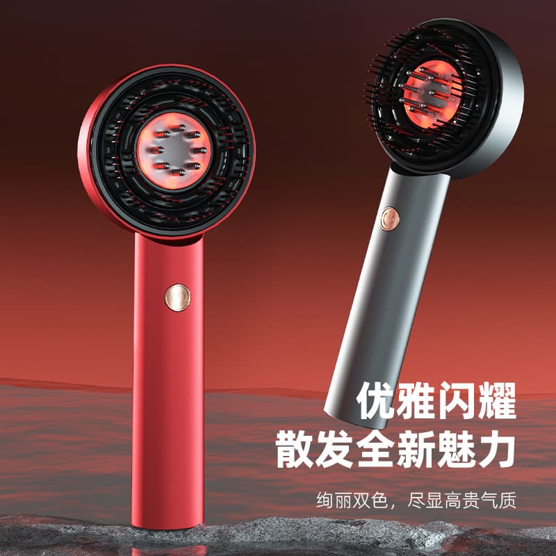 Cross-Border Red Light Liquid-Guiding Massage Comb for Scalp Care, Stimulation, and Hair Growth