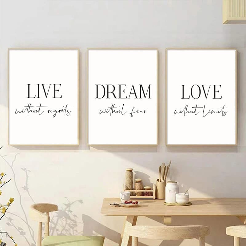 Cross-border Nordic warm English decorative painting bedroom art living room hanging painting poster decorative canvas painting unframed