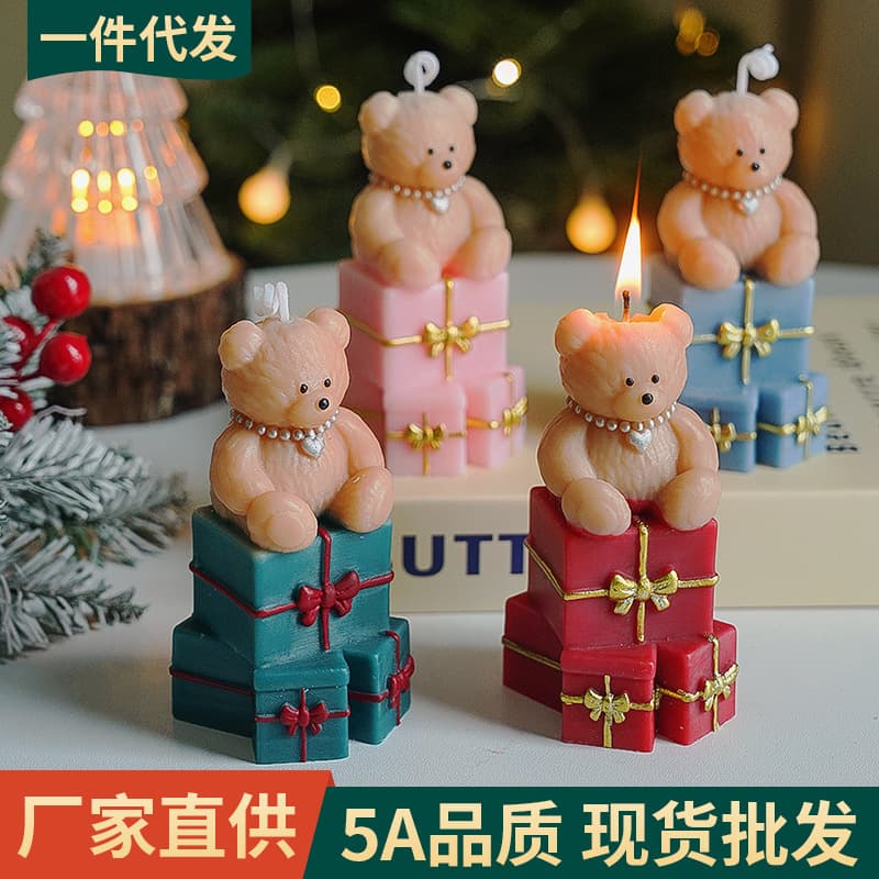 Cute Candle Decoration Christmas Creative Gift Birthday Present Candle Cross-border Bear Scented Candle Custom