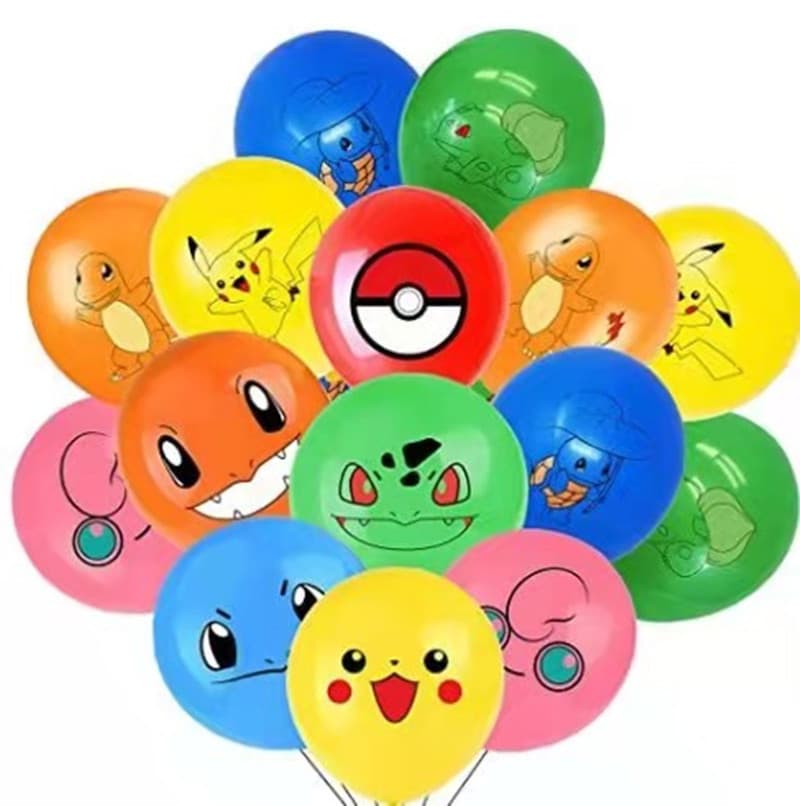 Leather* Decorated Balloon Combo Set Baby Pokémon Party Pocket Elf Latex Balloon Printed Balloon
