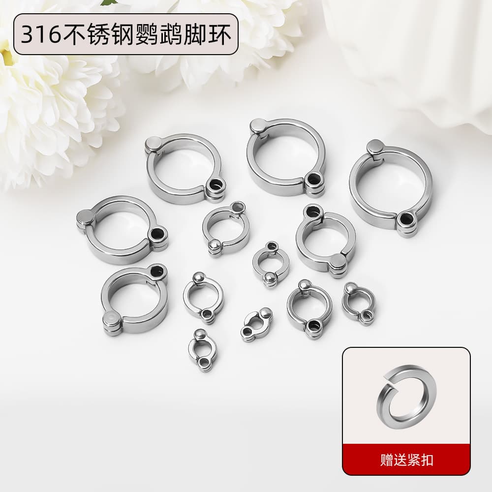316L Stainless Steel Parrot Foot Ring Cockatoo Sunbird Pet Bird Identification Ring Birds Foot Jewelry