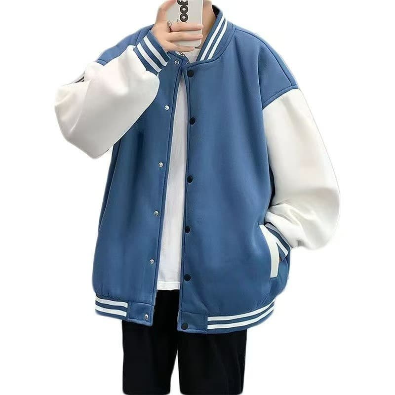 Baseball Jacket Thin Trendy College Style Loose Unisex Jacket Spliced Mygo High Pine Light Same Style Baseball Jacket Plus Size