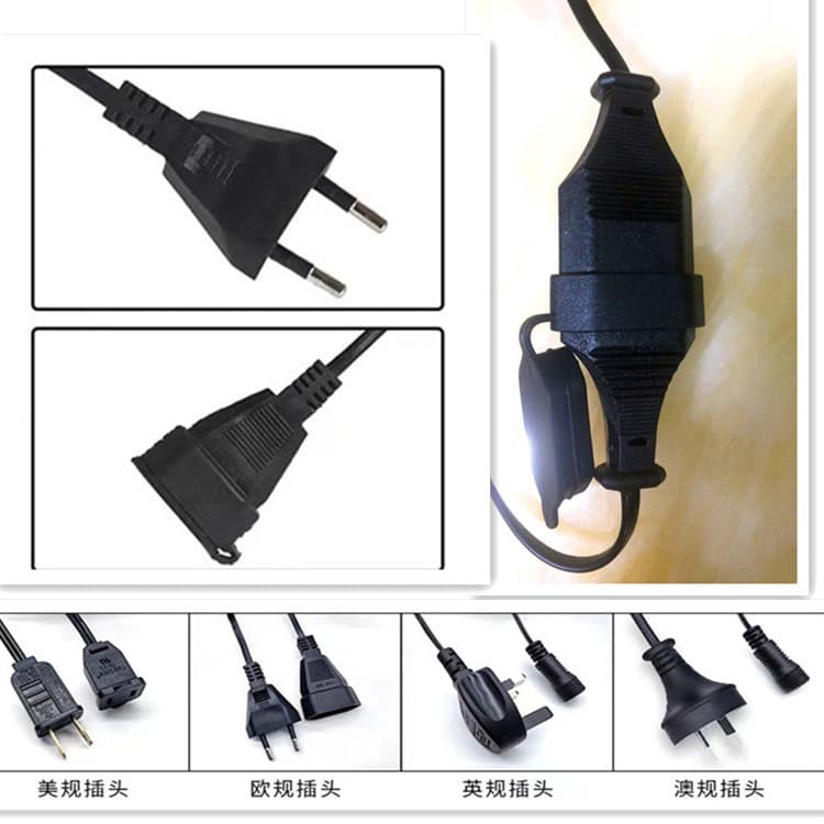 European Standard Plug Connection Cable for G40 Light String Extension, Dustproof Connector