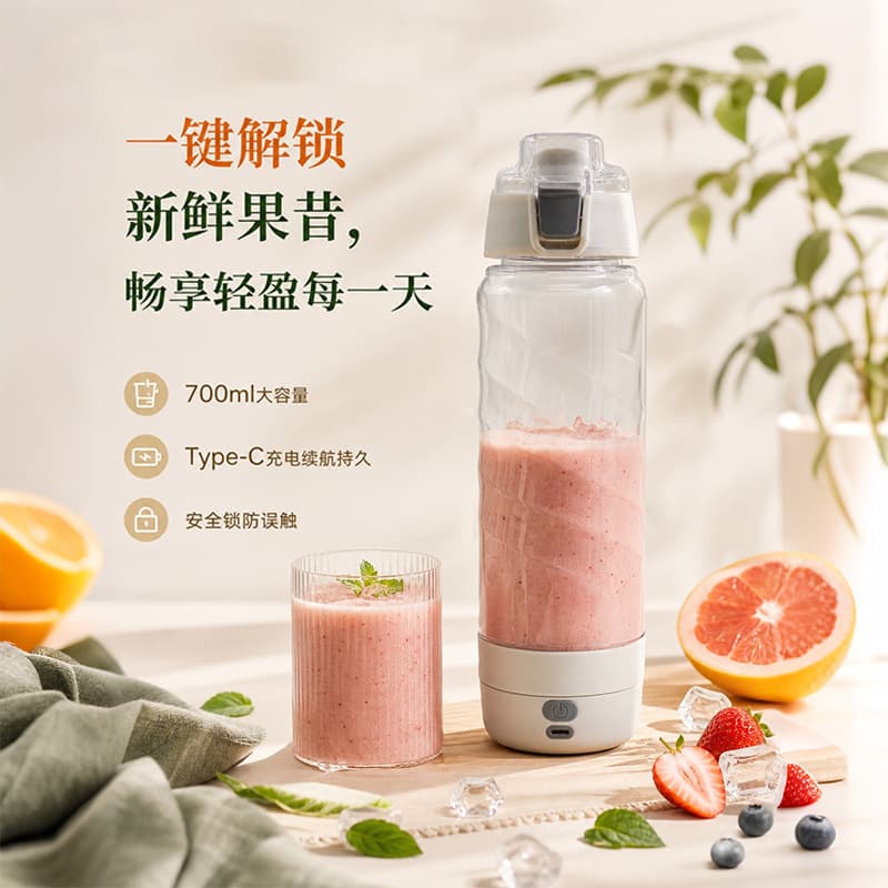 Cross-border Electric Mixing Cup Rechargeable 700ml Large Capacity Portable Fitness Coffee Protein Powder Shaker Water Bottle