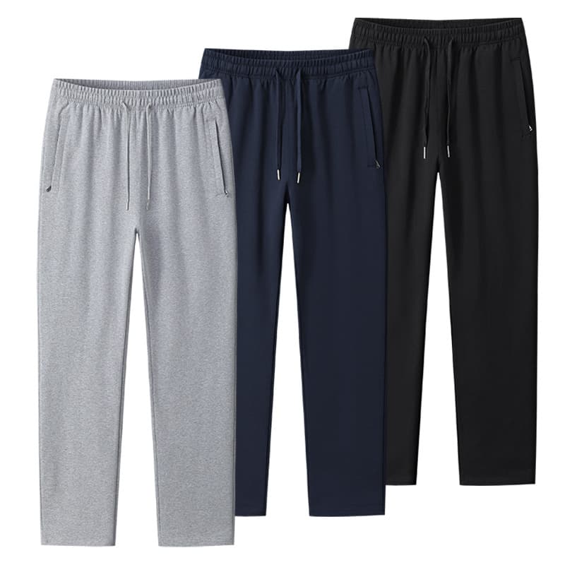 Fall Sports Casual Pants for Men, Loose Plus Size Sweatpants, Cotton Straight Leg Long Pants, Wholesale Knit Trousers for Men