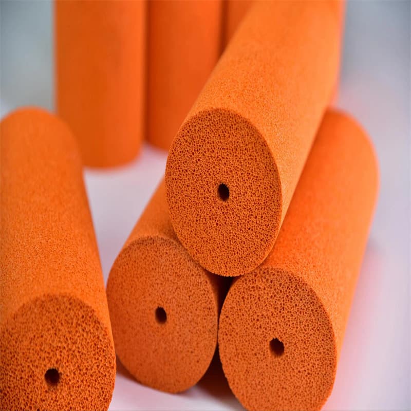 In-stock processing, perforated rubber foam, orange rubber foam, foam tube processing, density 300, density 200
