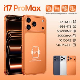 i17 Pro Max Cross-Border Stock Android Smartphone 4G Wireless Charging Replica Edition 4+64 OEM Factory Drop Shipping