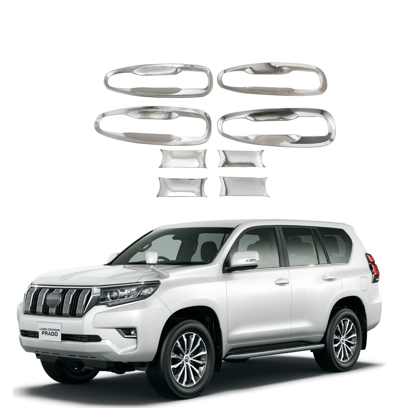 Door Bowl Electroplated Anti-Scratch Outer Handle 2010-2023 Fj150 Prado Handle Protection Decorative Parts