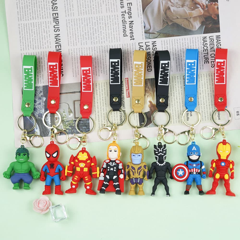 Cross-border Avengers Doll Keychain Student Schoolbag Soft Plastic Pendant Children's Bag Keychain Small Gift Wholesale